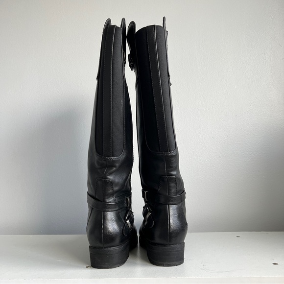 Denver Hayes Black Leather Tall Boots - Picture 4 of 10